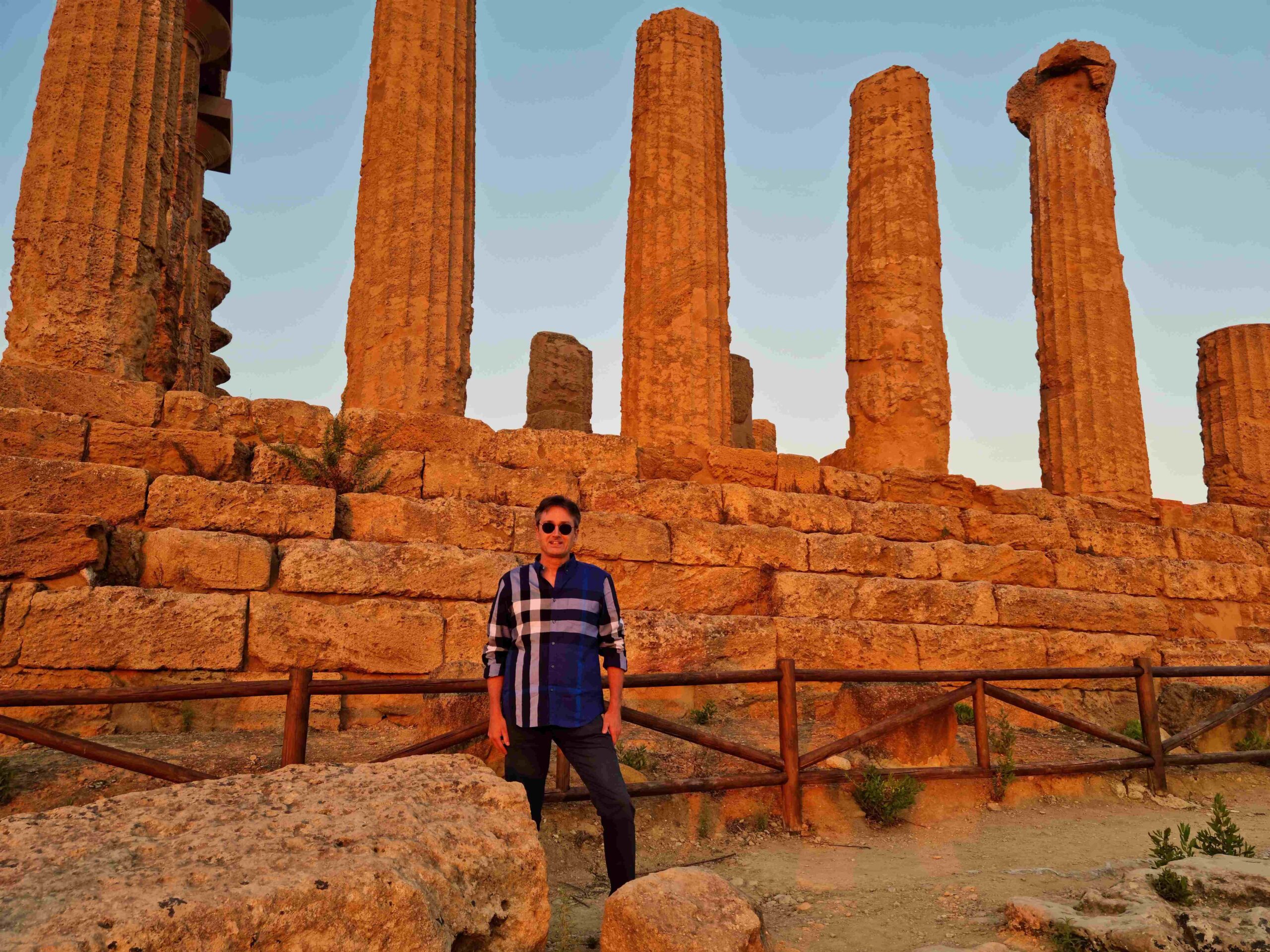 Alain Chivilo at Temple of Juno, Agrigento, Italy