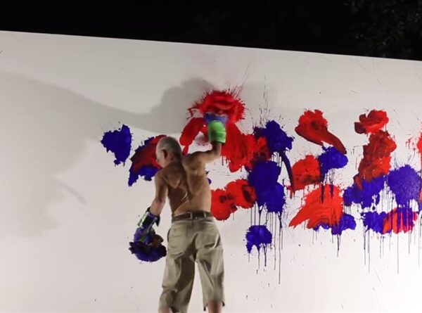 Ushio Shinohara Boxing Painting Performance in Dallas